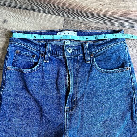 Abercrombie & Fitch Ankle Straight Ultra High Rise Curve Love Distressed 27 4 S - Picture 6 of 10